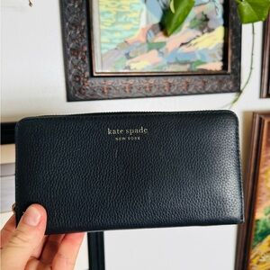 Kate Spade black wallet with pink insides